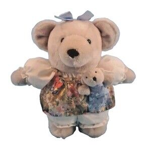 Hallmark Mama Bear Plush Baby Cub In Pocket Chrysantha-Mom & Sweet Pea 10" Vtg